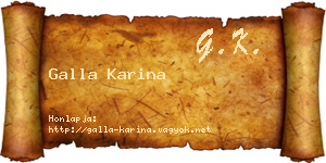 Galla Karina névjegykártya